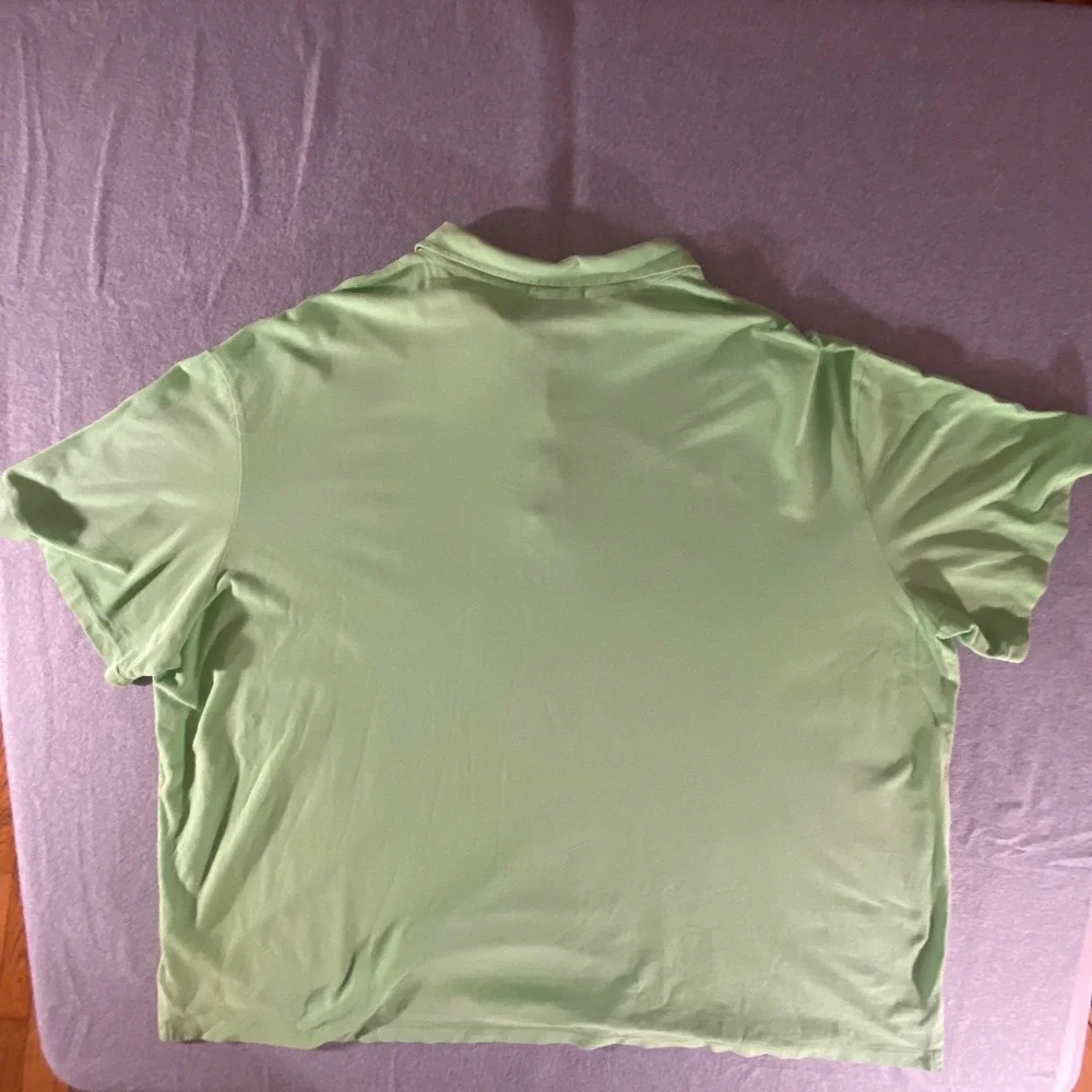 Polo Ralph Lauren Mens 5XB Big Lime Green Featherweight Mesh Polo Shirt  Pony